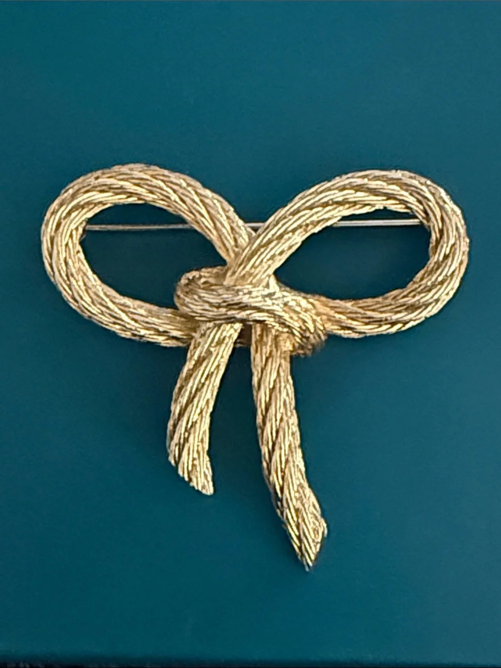 Dior Gold Rope Bow Brooch vintage 1980